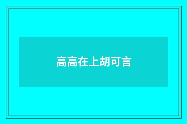 高高在上胡可言
