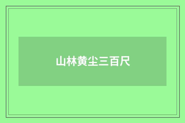 山林黄尘三百尺