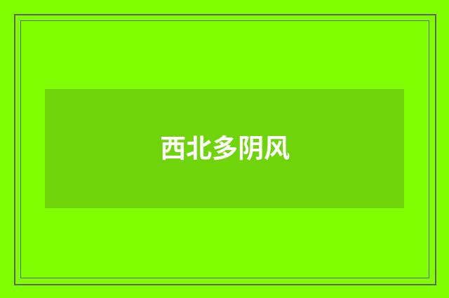西北多阴风