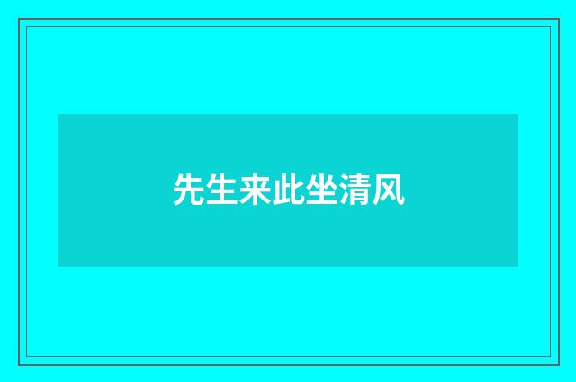 先生来此坐清风