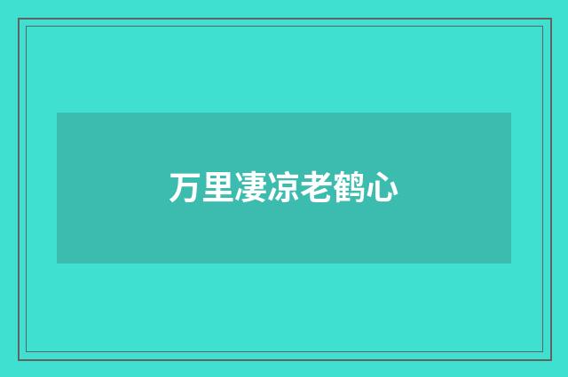 万里凄凉老鹤心