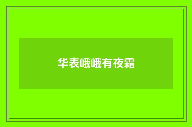 华表峨峨有夜霜