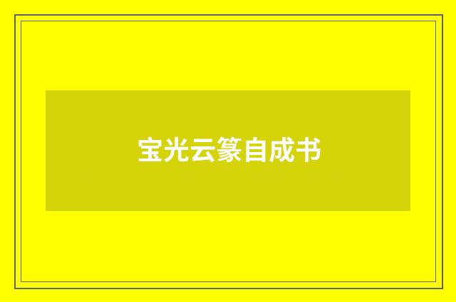 宝光云篆自成书