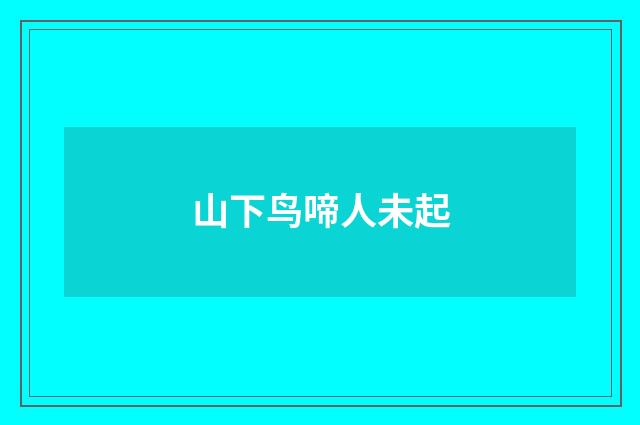 山下鸟啼人未起