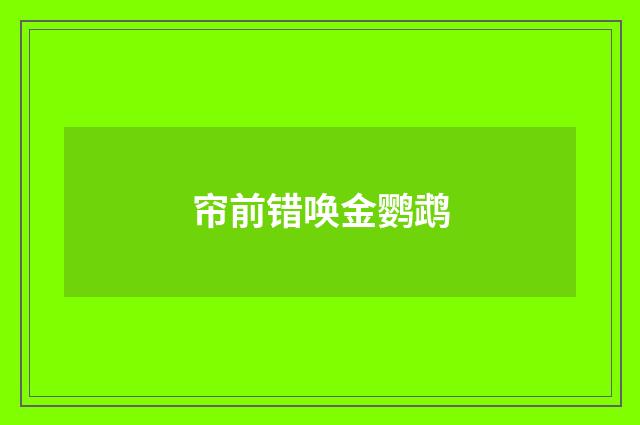 帘前错唤金鹦鹉
