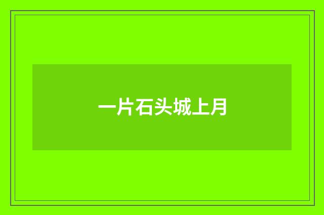 一片石头城上月