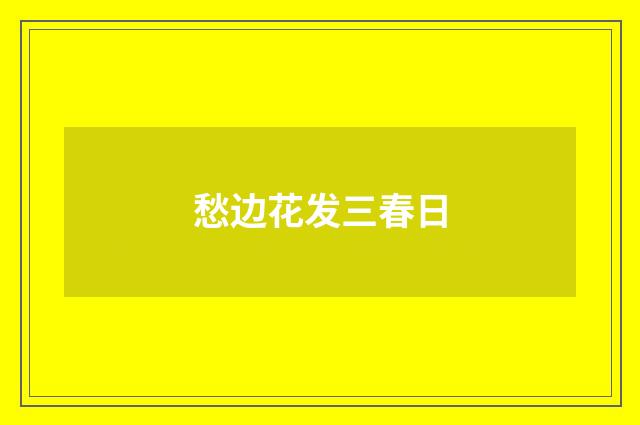愁边花发三春日