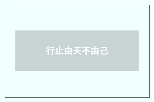 行止由天不由己