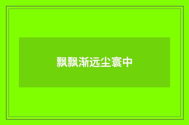 飘飘渐远尘寰中