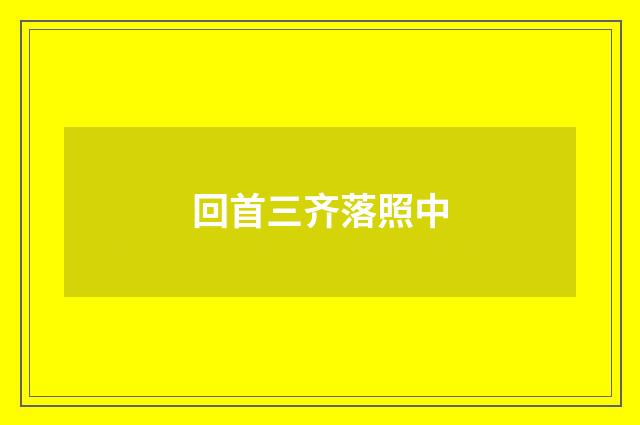 回首三齐落照中