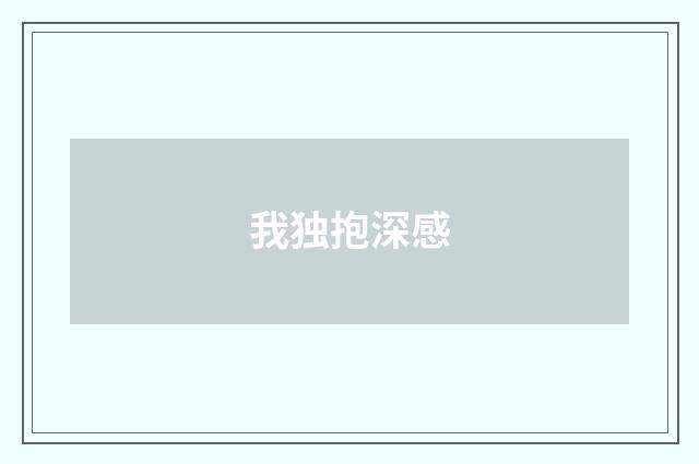 我独抱深感