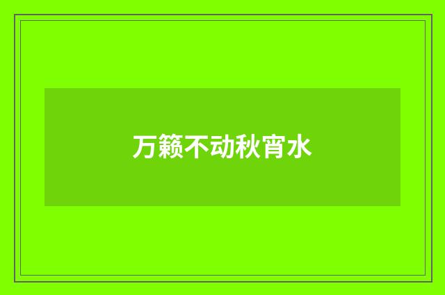 万籁不动秋宵水