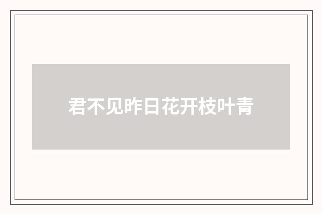 君不见昨日花开枝叶青