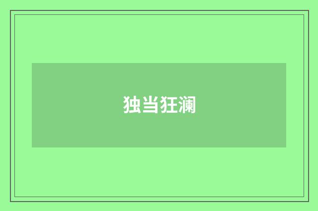 独当狂澜