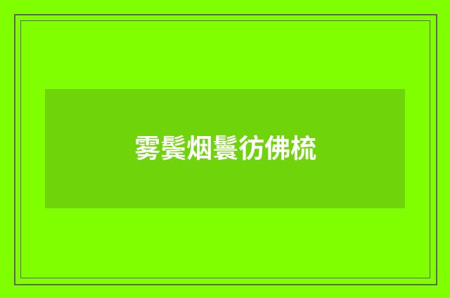 雾鬓烟鬟彷佛梳