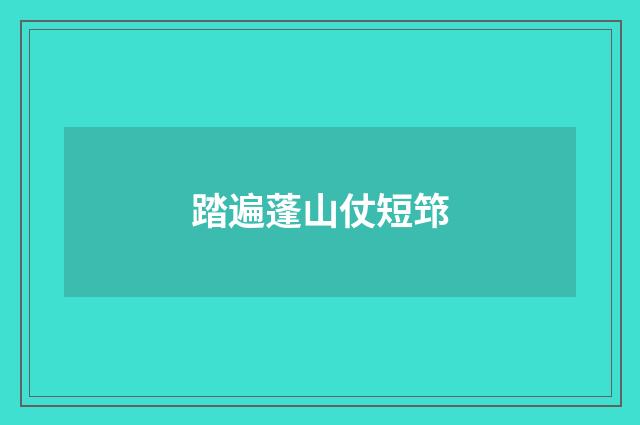 踏遍蓬山仗短筇