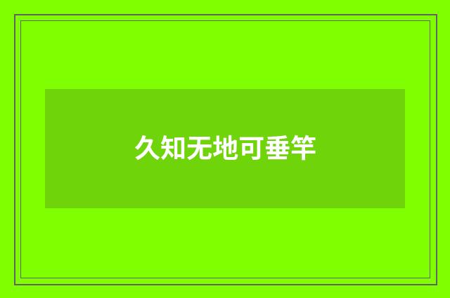 久知无地可垂竿