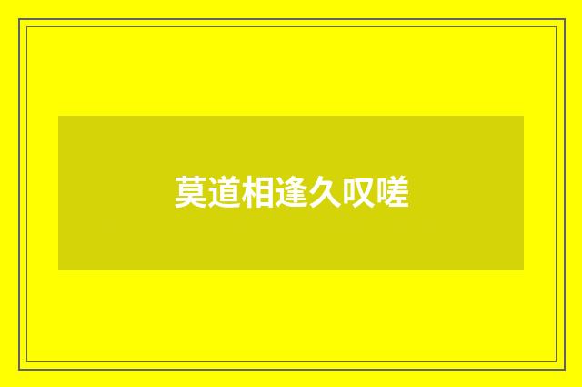 莫道相逢久叹嗟