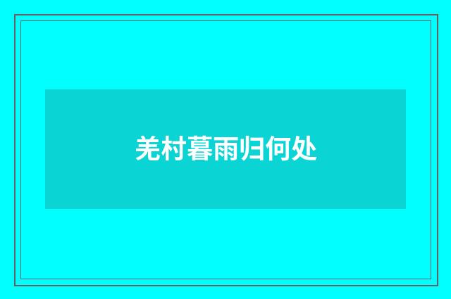 羌村暮雨归何处