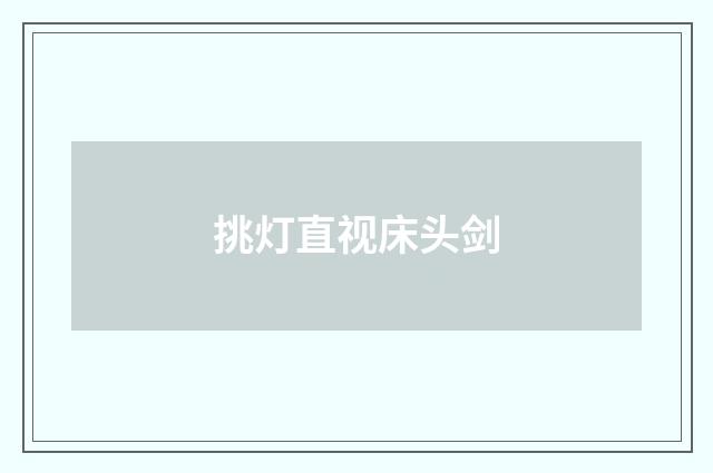 挑灯直视床头剑