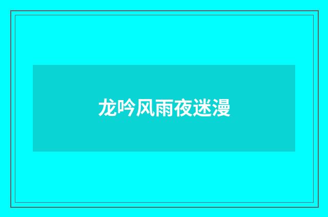 龙吟风雨夜迷漫