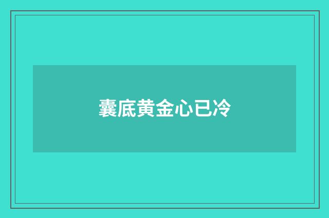 囊底黄金心已冷