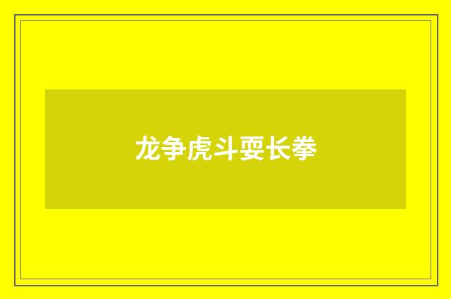 龙争虎斗耍长拳