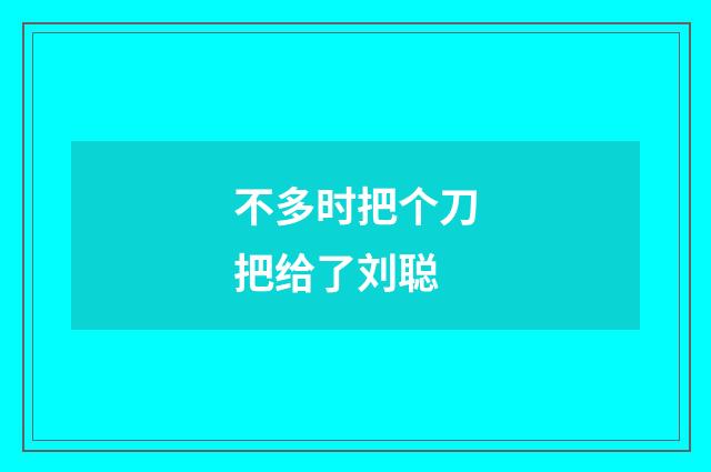 不多时把个刀把给了刘聪