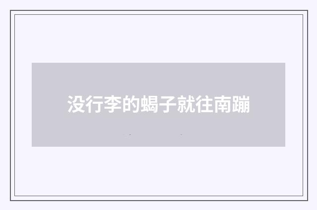 没行李的蝎子就往南蹦