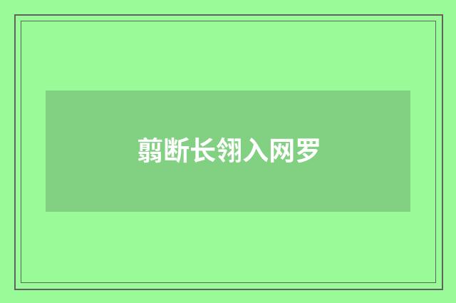 翦断长翎入网罗