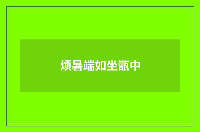 烦暑端如坐甑中