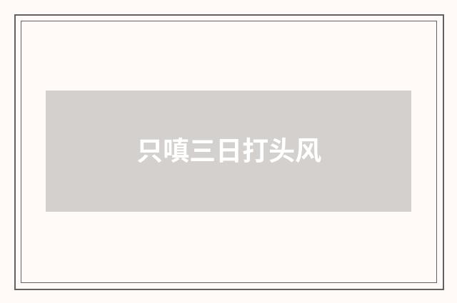 只嗔三日打头风