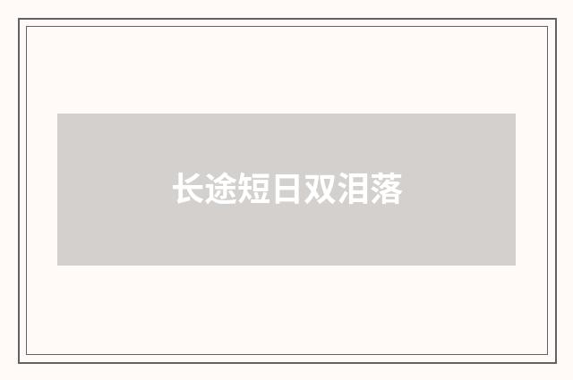 长途短日双泪落