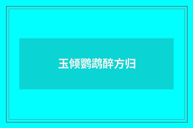 玉倾鹦鹉醉方归