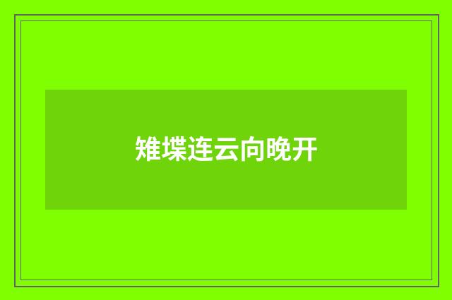 雉堞连云向晚开