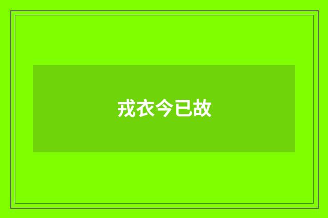 戎衣今已故