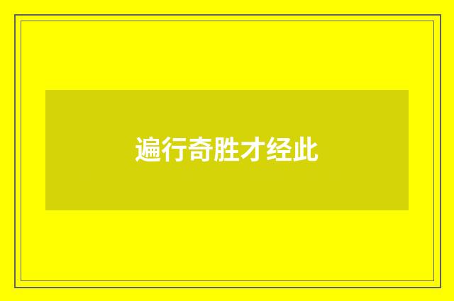 遍行奇胜才经此