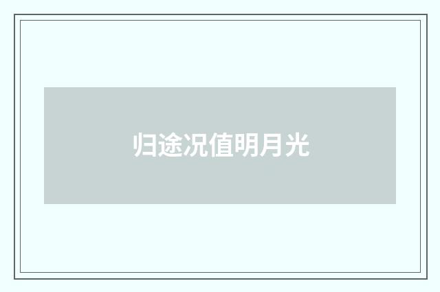 归途况值明月光