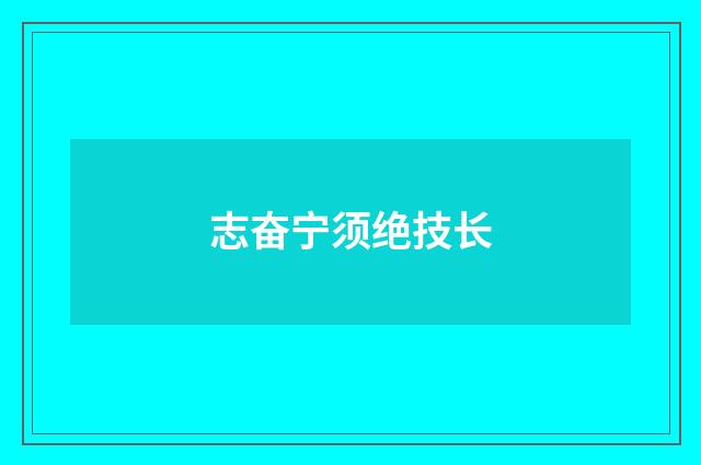 志奋宁须绝技长