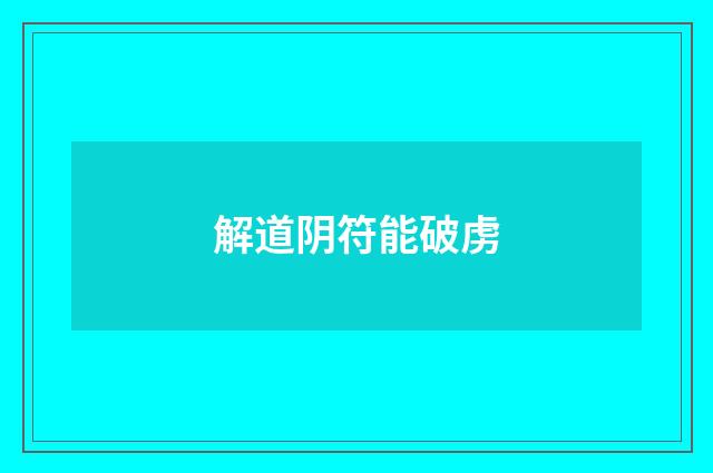 解道阴符能破虏