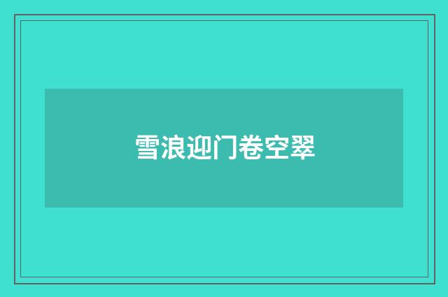 雪浪迎门卷空翠
