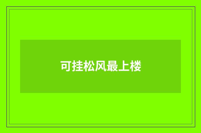 可挂松风最上楼