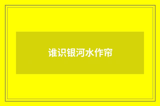谁识银河水作帘