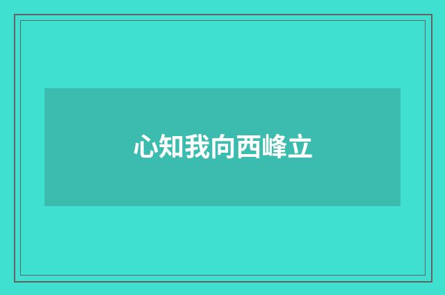 心知我向西峰立