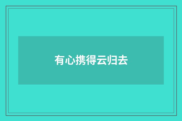 有心携得云归去