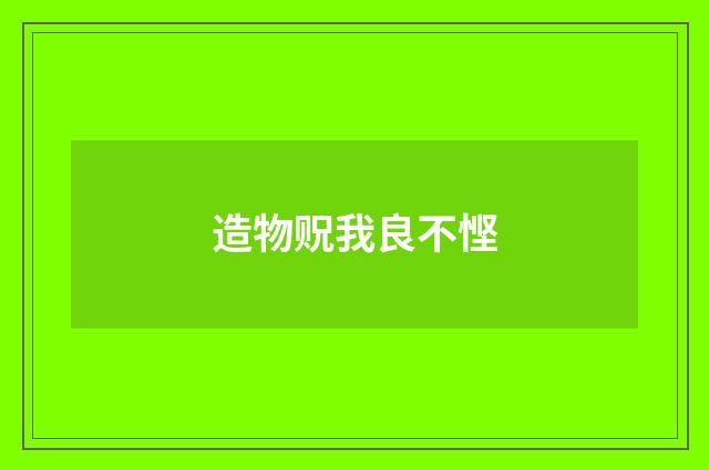 造物贶我良不悭
