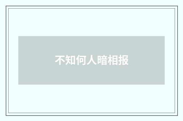 不知何人暗相报