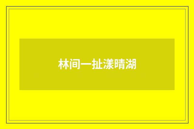 林间一扯漾晴湖