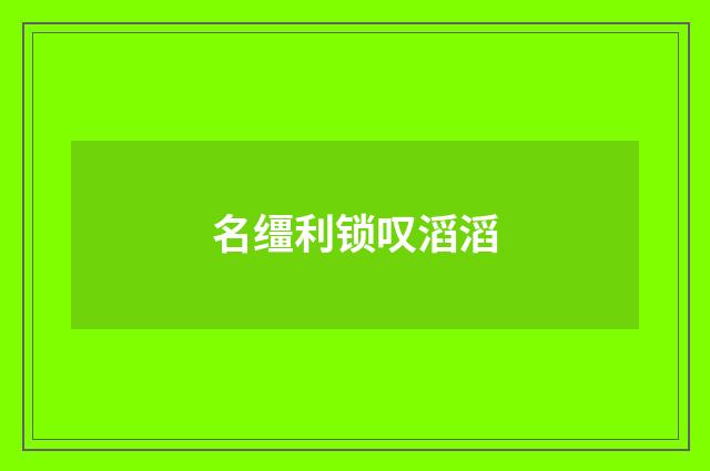 名缰利锁叹滔滔