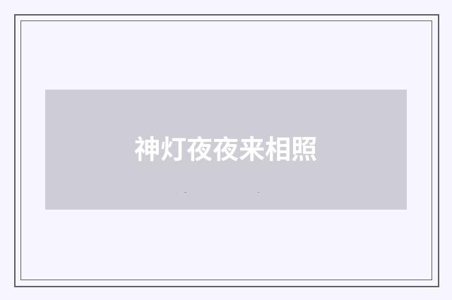 神灯夜夜来相照